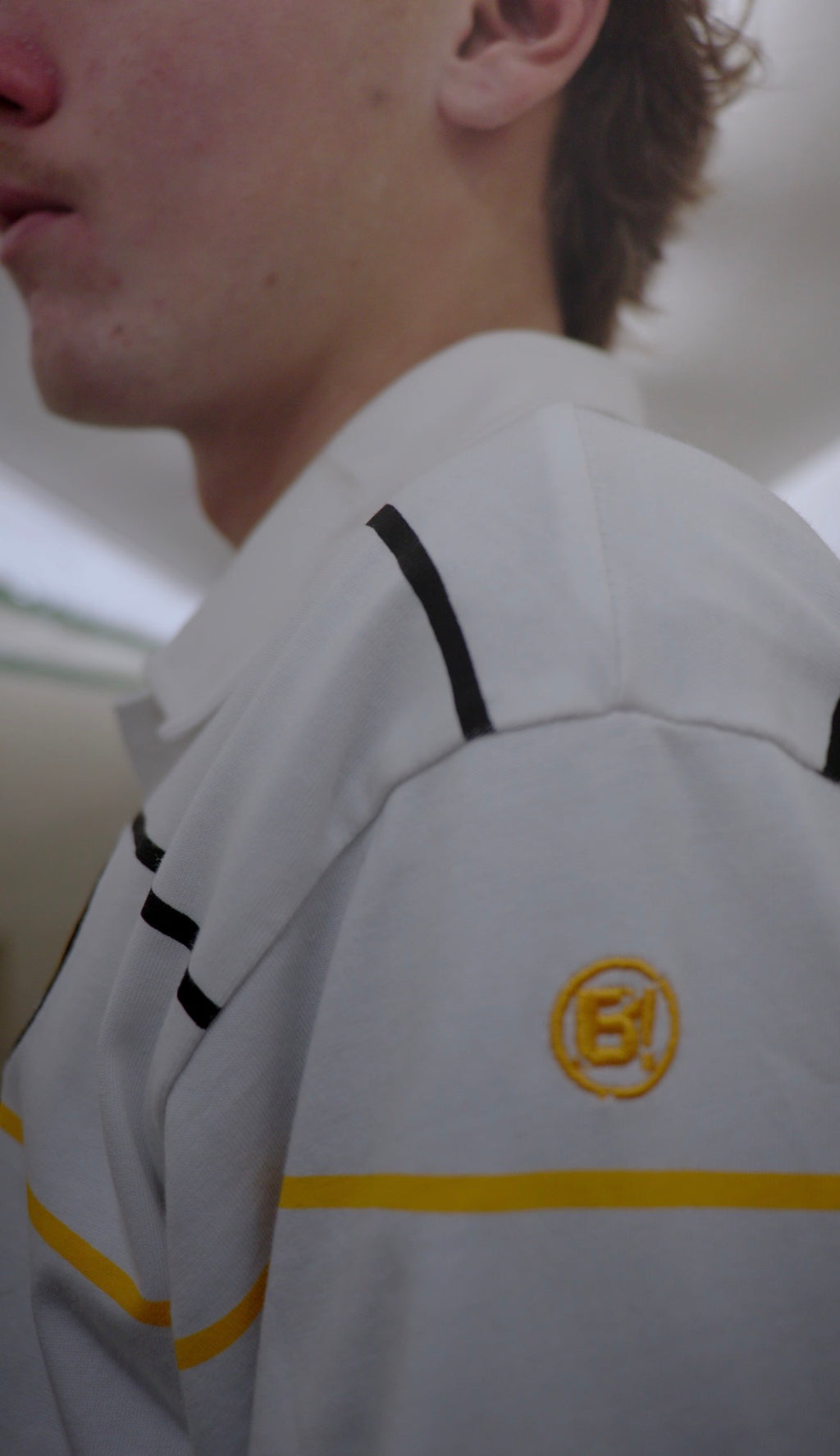 White Long-Sleeve Polo