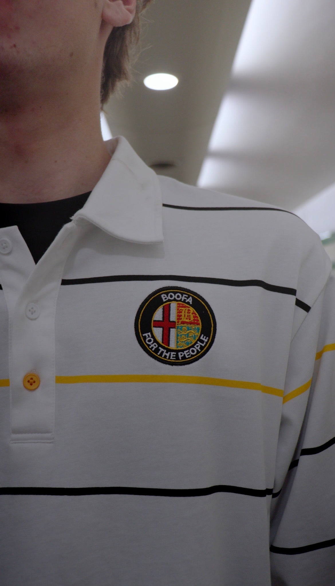 White Long-Sleeve Polo
