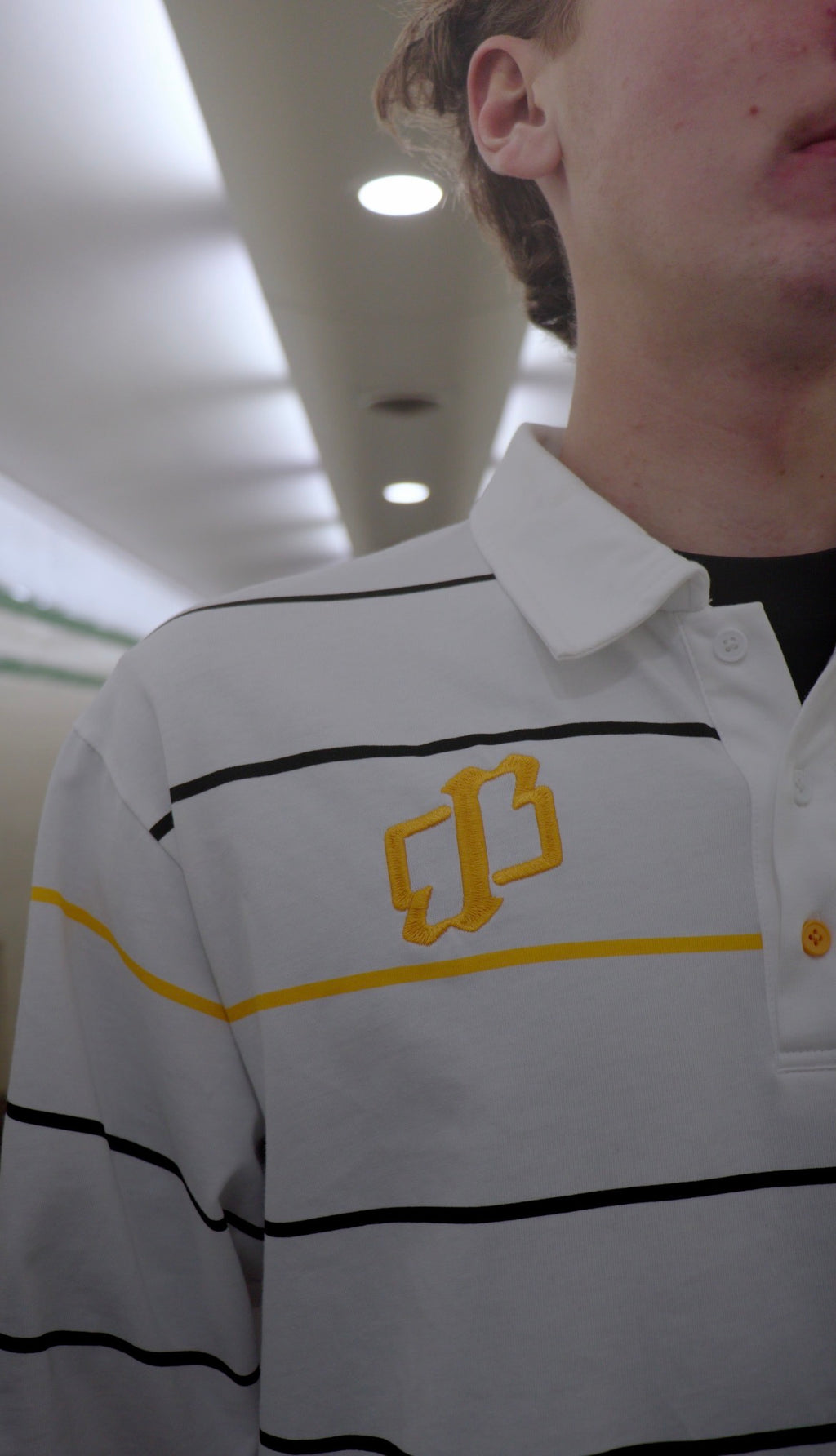 White Long-Sleeve Polo